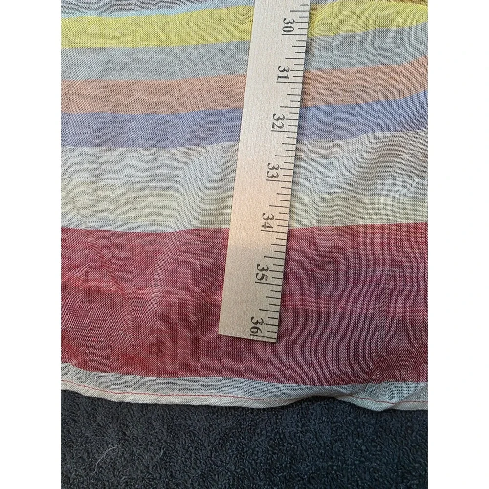 Boden Multi Color Striped Scarf 100% Viscose Lightweight Delicate NEW